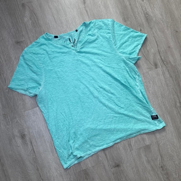 Other - 2000's Men's Henley  blue casual cotton t-shirt